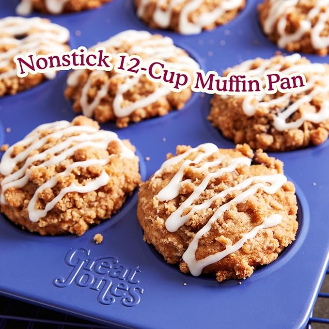 Great Jones Nonstick 12-Cup Muffin Pan (Raspberry) | Non Toxic