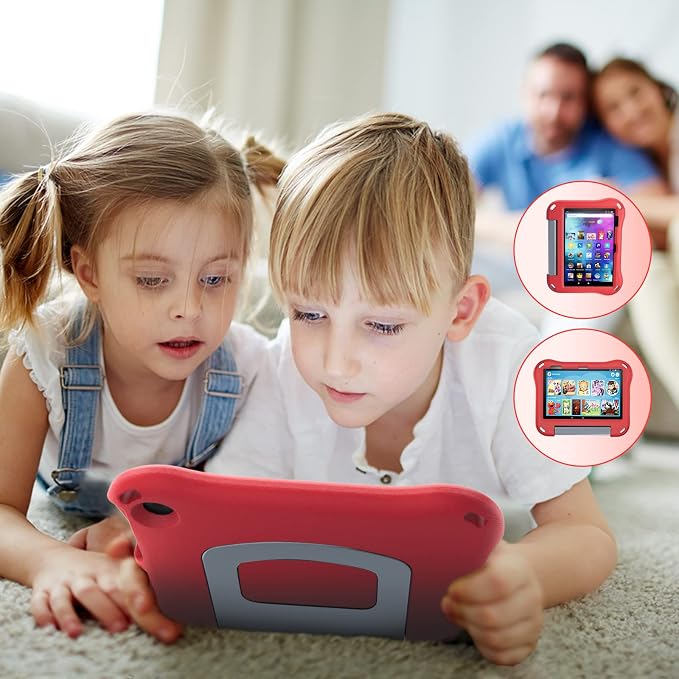 Tablet 8 Case for Kids for 2020/2022 Ubearkk Anti Slip Shockproof Cover Not for iPad Samsung Lenovo Tab red