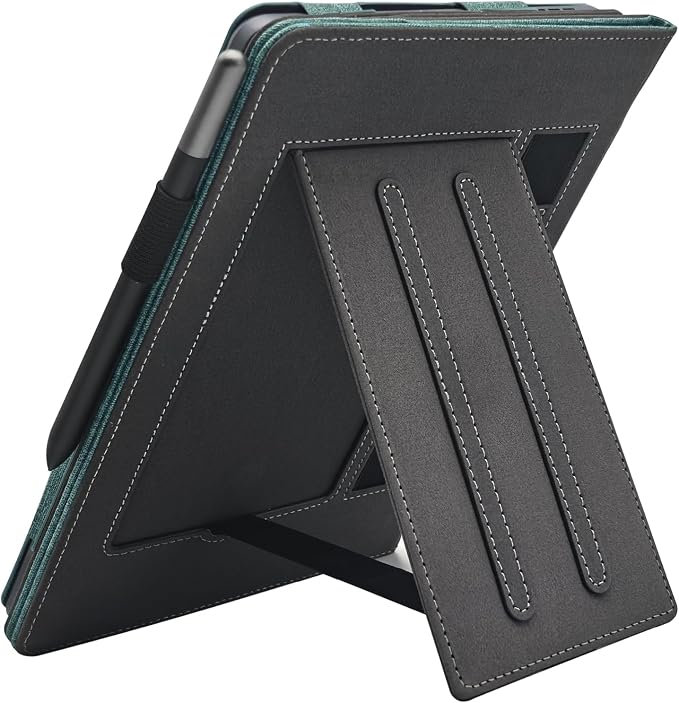 Hand Strap Case for 10.1 TCL TAB 10 Gen 4 (Model: 8483A) Tablet PU Leather Bidirectional Multi-Angle Stand Cover with Auto Sleep & Wake/Elastic Pen Holder (Black)