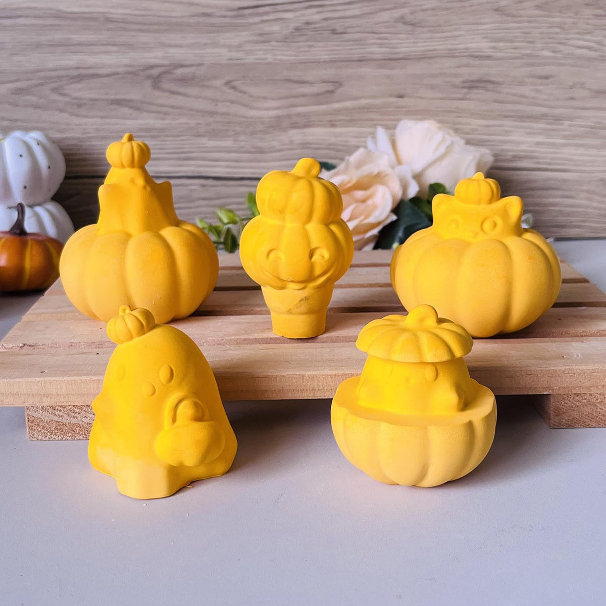 2Pcs Halloween Resin Silicone Mold, Ghost Pumpkin Candle Molds