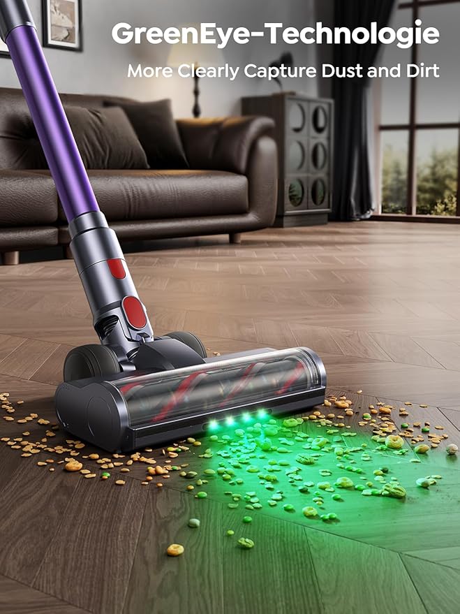 Cordless Vacuum Cleaner, 600W 50KPA 65 Mins Runtime Vacuum Cleaners for Home, Stick Vacuum with Self-Standing, Wall Mount Charging and Intelligent Auto Mode, Handheld Vacuum for Pet Hair/Carpet/Floor