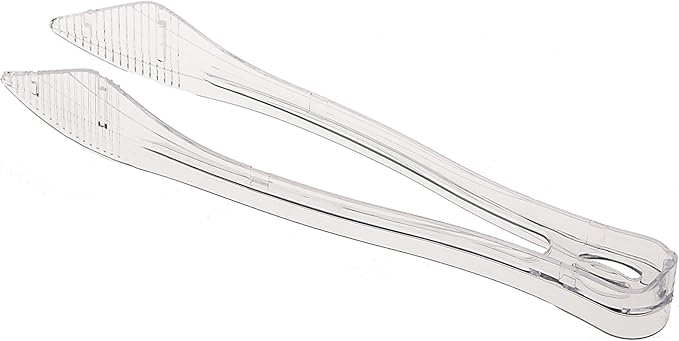 PARTY BARGAINS 8.5″ Clear Plastic Serving Tongs 6-Pack – Heavy-Duty Disposable & Reusable Kitchen Tongs for Parties BBQ Buffet Salad Appetizers Catering