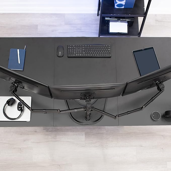 VIVO Triple Monitor Mount Fully Adjustable Desk Free Stand for 3 LCD Screens up to 24 inches STAND-V003P