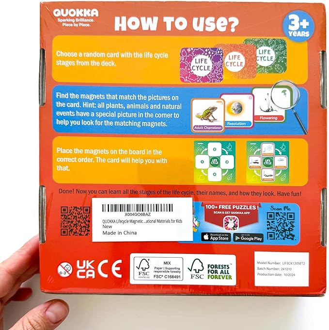 QUOKKA Life CycleToys for Kids - 30 Flashcards Toddler Science Kit Ages 2-4 - Pre-k Plant Animals Nature Learning Materials 3-5 - 120 Magnetic Flash Cards for Preschool and School (Part 2)