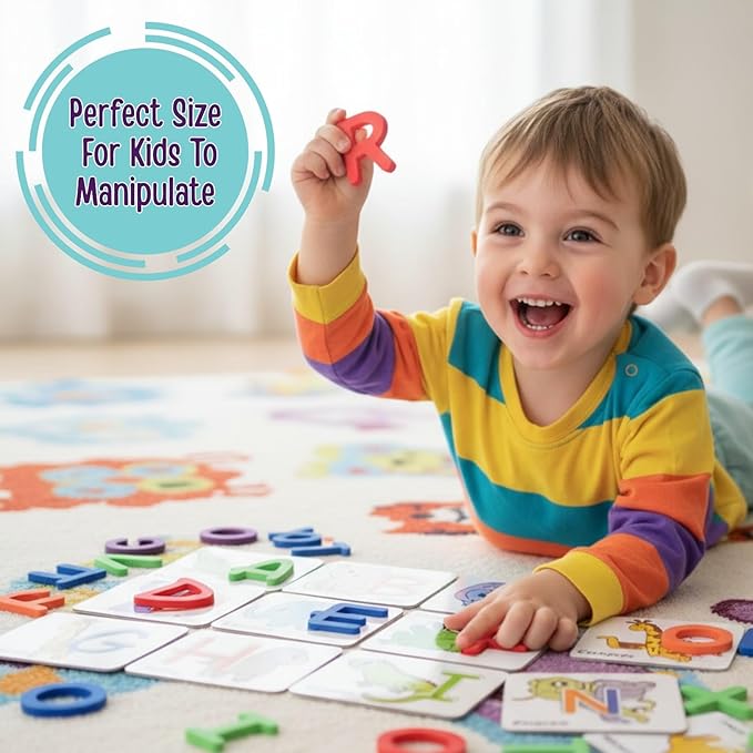 Alphabet Flash Cards for Kids Ages 3-8 – Number and Letter Flash Cards – Montessori Alphabet Puzzle & Matching Game – Letter Recognition for Kindergarten & Preschool Learning