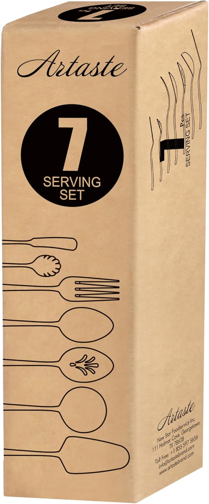 Artaste Rain II Forged 18/10 Stainless Steel 7-Piece Hostess Flatware Set