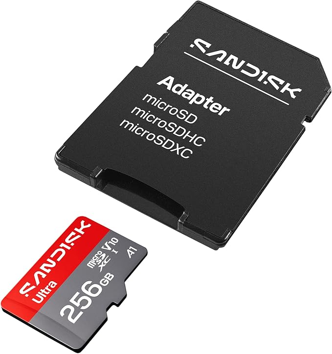 SANDISK 256GB Ultra microSD UHS-I Card - Up to 195MB/s Read Speed, Full HD Video, V10, U1, C10, A4 - SDSQUJQ-256G-GZ6MA