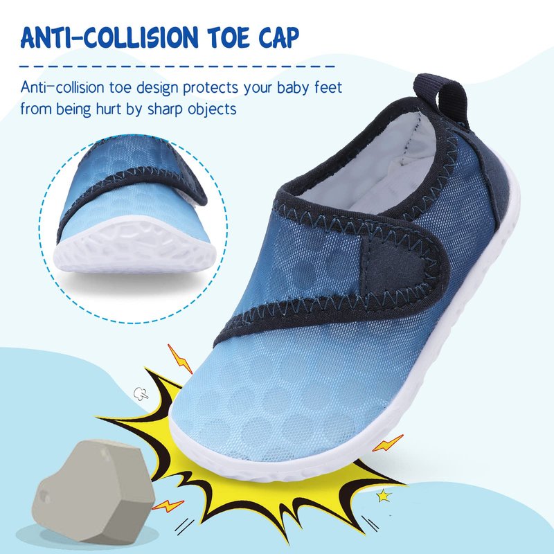 LeIsfIt Boys Girls Water Shoes Kids Aqua Socks Toddler Quick-Dry Swimming Shoes Non-Slip Summer Shoe for Beach Pool Surf, Gradient Blue, 10 Toddler