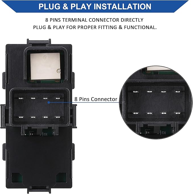 AiYiGu Driver Side Power Window Switch & 3 Pcs Passenger Window Switches, Compatible with 07-13 Chevy Silverado/GMC Sierra 1500 2500HD 3500HD/10-13 Yukon/09-16 Chevrolet Traverse/08-11 HHR