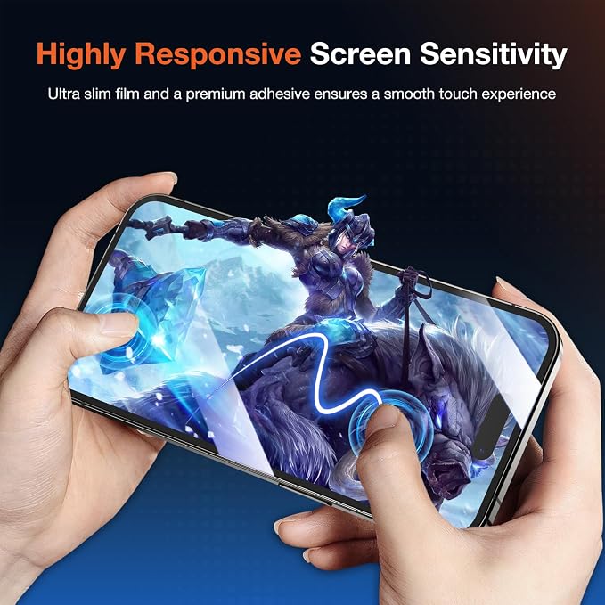 KUZOOM 2Pack Privacy 9H+ Tempered Glass Screen Protector for iPhone 13 | 9H+ Tempered Glass 100% Fingerprint Unlock Automatic Dust Removal Anti-Scratch Protection