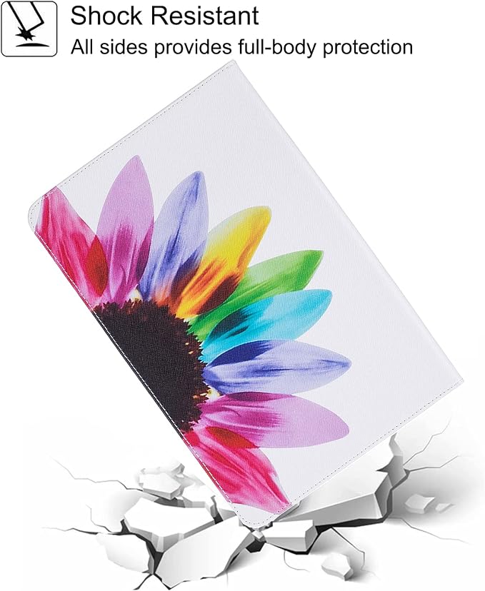 Galaxy Tab A 10.1 with S Pen Case Newshine Slim Folding Stand Case with Card Slots Protective Cover for Samsung Galaxy Tab A 10.1 inch Tablet with S Pen Version (SM-P580/P585) - Almond Flowers