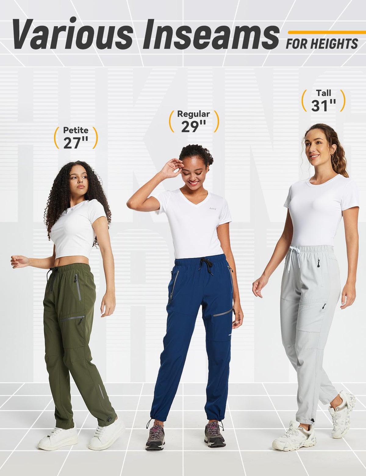 baleaf Cargo Pants for Women Petite Joggers Lightweight Quick Dry Pant Water Resistant 27'' Travel Workout Athletic Trip 27''-Dark Gray XL