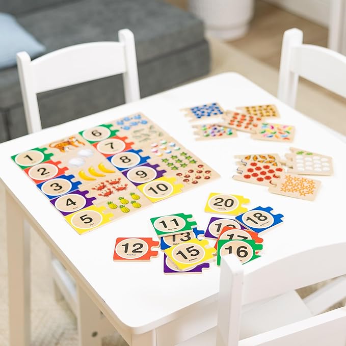 Melissa & Doug Self-Correcting Wooden Number Puzzles with Storage Box (40 pcs)