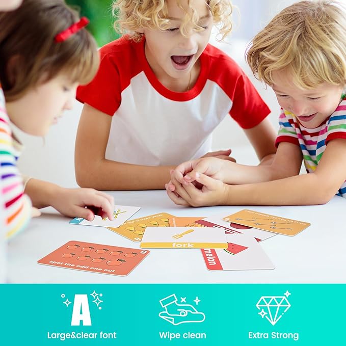 102 Toddler Flash Cards, Baby Flash Cards for Toddlers 1-3, Learning Alphabet, Numbers, Animals, Colors, Foods, First Words&Transportation, Educational Toddler Learning Flashcards