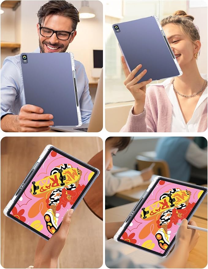 Case Compatible with XPPen Magic Drawing Pad 12.2 Inch Tablet – Shockproof TPU Protective Case with Kickstand Anti-Slip Drop-Resistant Business Style (Clear)