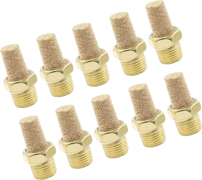 10 Pack 1/8" Male Thread Pneumatic Brass Exhaust Muffler Filter Air Pneumatic