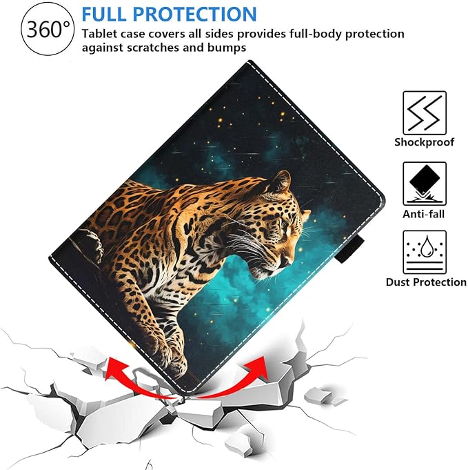 Case for Amazon Kindle Fire HD 10 Tablet (10.1 Inch 9th/7th Generation 2019/2017 Release) Premium PU Leather Stand Cover with Auto Wake Sleep - African American Girl