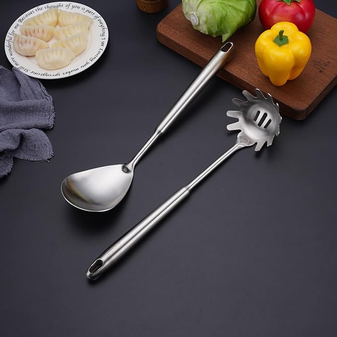 6 PCS All Metal Cooking Utensils Set - 18/10 Stainless Steel Kitchen Tools