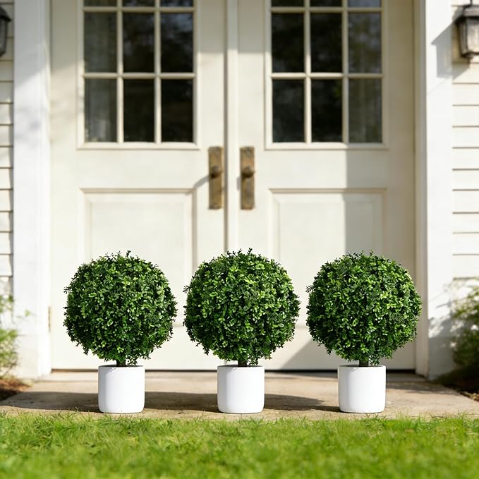 QIANYUN Artificial Boxwood Ball Bush-30inch Faux Boxwood Decorative Balls for Backyard, Balcony,Garden, Wedding and Home Décor (2, 30inch)