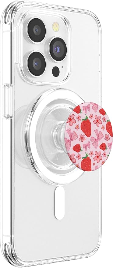 Cute Strawberry Pattern PopSockets PopWallet for MagSafe
