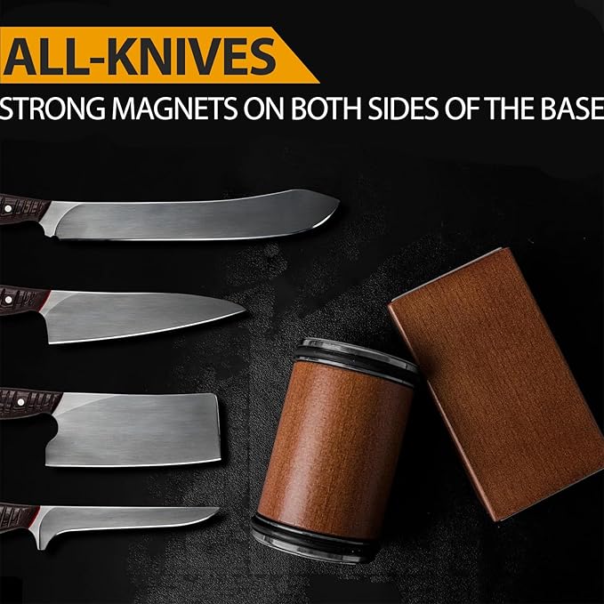 Rolling Knife Sharpener Kit, Magnetic Knife Sharpener Roller, Rolling Sharpener for Knives, Kitchen Sharpening Tool Set with 15 & 20° Multi-Angles for Chef, Scissors, Birthday gift, Christmas Gift