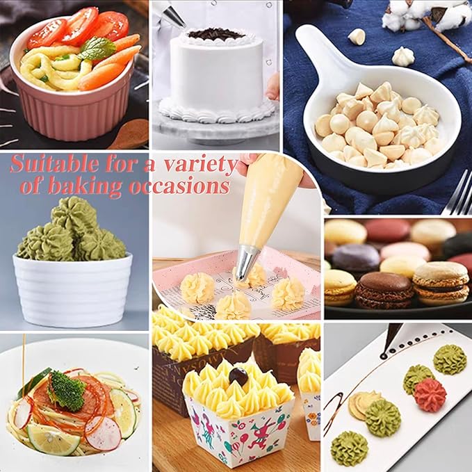 24Inch Disposable Piping Bags, 200PCS Icing Bags for Cake Decorating