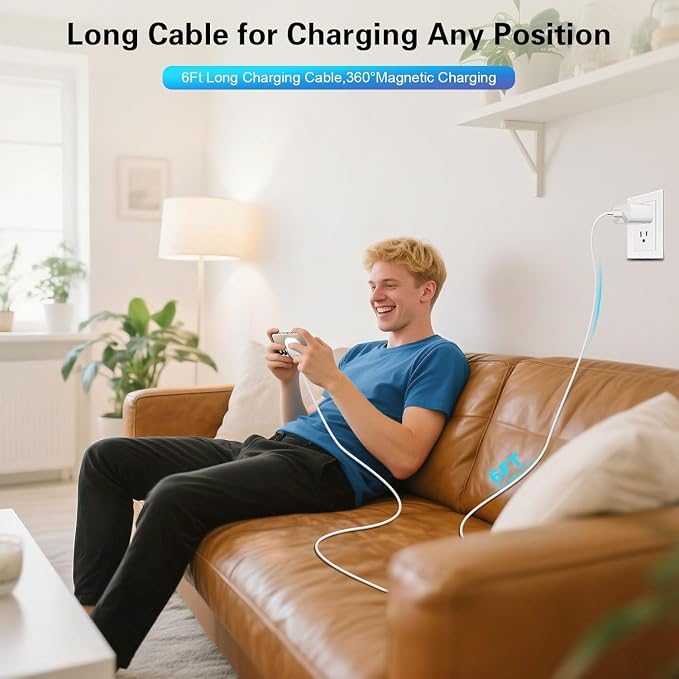 Magnetic Wireless Charger for iPhone 17 162Pack 6FT Wireless iPhone Charging Fast Mag-Safe Charger with Apple USB C Charging Block for iPhone 17 Pro max/17Air/16/15/14/13/12/11/AirPods Pro 3/2-Black