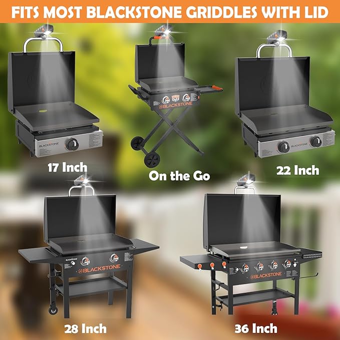 Grill Light Designed for Blackstone Griddle & Weber Grill, Automatic On/Off BBQ Light, Blackstone Griddle Accessories, LED BBQ Grilling Accessories for Outdoor Grill, Gifts for Men Dad Husband