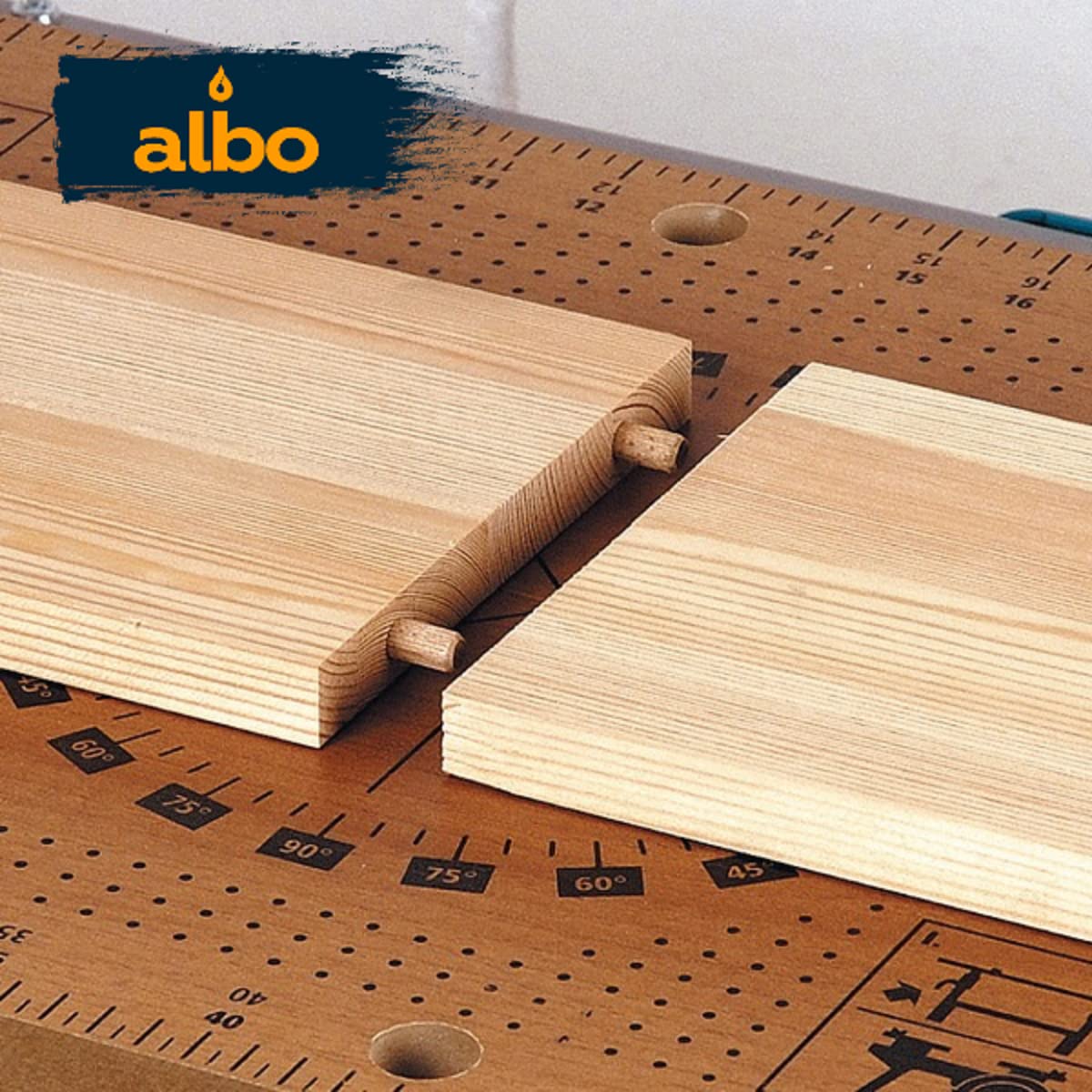 ALBO Wooden Dowel Pins 500 Pack Assorted Sizes 1/4 + 5/16 + 3/8 inch Fluted Wood Dowels Rods Hardwood Crafts Dowel Pegs