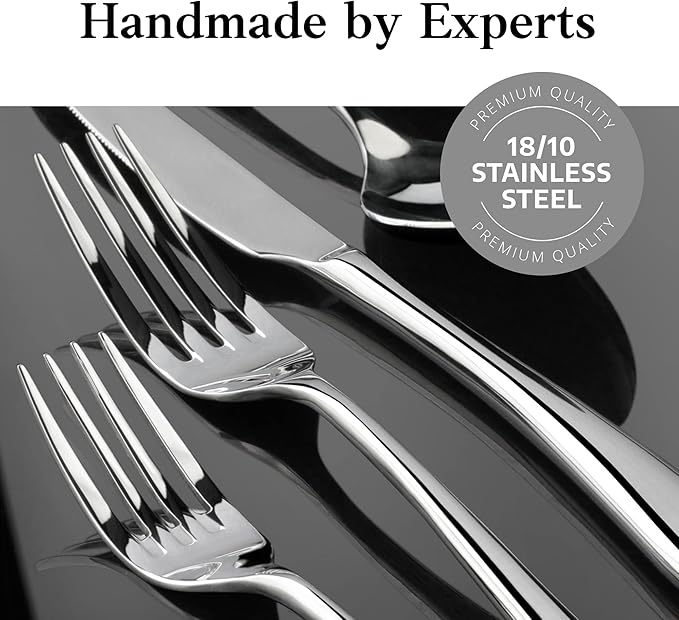 Artaste Rain II Forged 18/10 Stainless Steel Salad Fork, 7-Inch, Silver, Set of 12