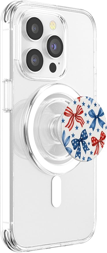 4th of July Red White Blue Bows and Stars PopSockets Adhesive PopGrip