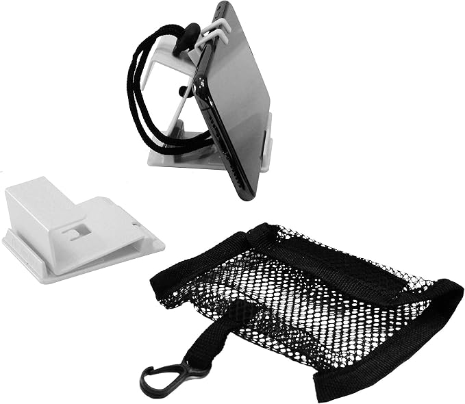 The SkyClip+ Phone & Tablet Holder for Air Travel Home and Office Use - Inflight Phone Mount & Stand Compatible with iPhone Android Kindle and Tablets - Ultimate Travel Accessory (Black)