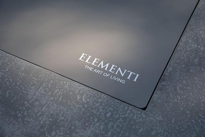 Elementi+ | Victoria Gas Fire Pit Cast Concrete 40" Square Fire Table, Outdoor Fire Pit Electronic Ignition | Canvas Cover, Fire Glass and Burner Lid Included | Light Gray | Natural Gas