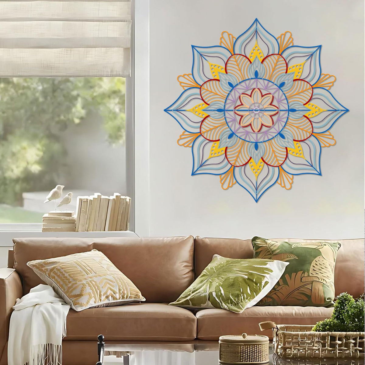 Resama Large Metal Mandala Wall Decor, Unique Lotus Flower Wall Art, Suitable for Office and Home Indoor and Outdoor Decoration