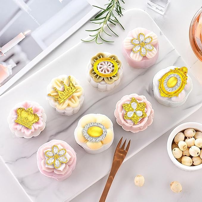 ZeriLion Baroque Fondant Molds Set - 3 Pcs with Crown, Vintage Photo Frame Shapes for Cake Decorating, Cupcake Toppers, Gum Paste, Chocolate, Candy, Polymer Clay Making