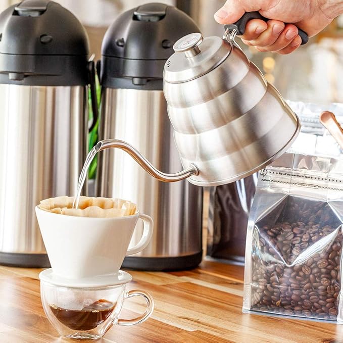 Restaurantware 41 oz Stainless Steel Pour Over Gooseneck Kettle