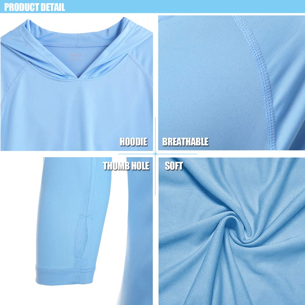 TACVASEN Long Sleeve Shirts for Men Lightweight Hoodie Men Dry Fit Active Hooded Shirts Sun Protection Hoodies SPF Tee Orange L