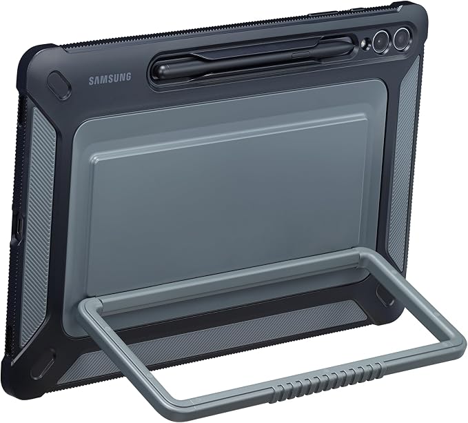 SAMSUNG Galaxy Tab S9+ Outdoor Cover Rugged Tablet Protector and Carrying Case Military Grade Protection Built-in Kickstand S Pen Holder US Version EF-RX810CBEGUJ Black