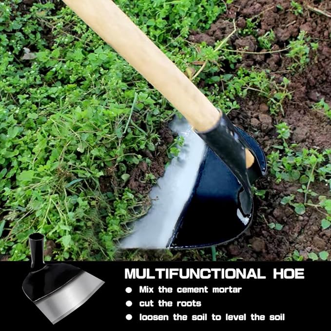 Hand Hoe Head Replacement Round Eye Grub Hoe for Gardening, Soil Loosening, Weeding and Digging(18.5cm)
