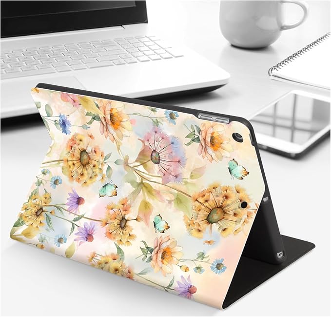 Lokigo Case for iPad 9th/8th/7th Gen 10.2 Air 3rd/Pro10.5 Aurora Forest | Protective Folio Soft Back Cover Pencil Holder for Teens/Students/Office Staffs 4 Angles Viewing Stand Auto Wake/Sleep