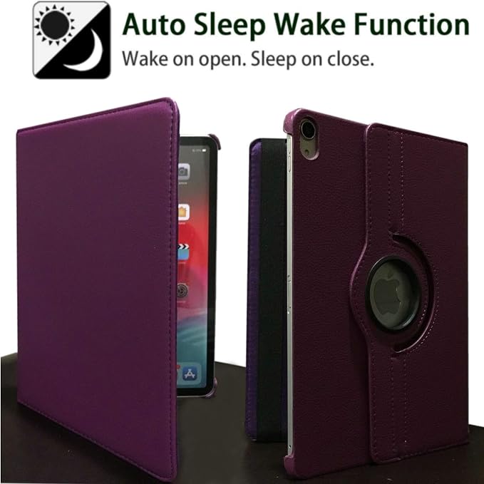 Case for ipad Pro 12.9 inch 3rd Generation 2018 Model A1876 A2014 A1895 A1983 360 Degree Rotating Smart Leather Auto Sleep/Wake Black