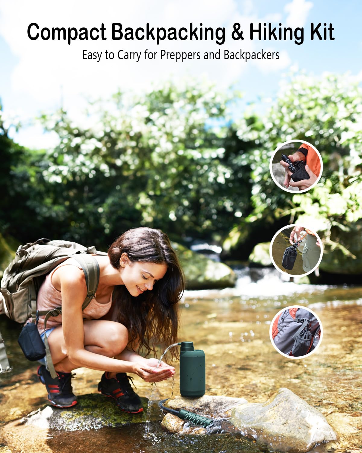 BKLES Portable Electric Water Filter for Survival, Camping & Emergencies