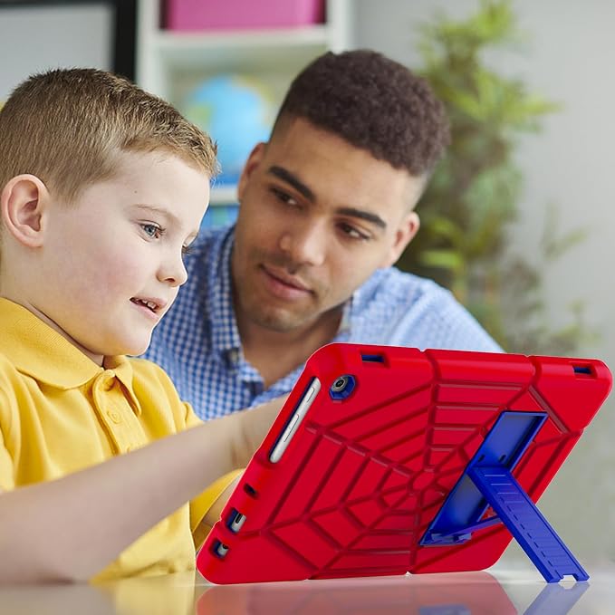 Grifobes (for 13th/11th Generation 2023/2021 Release) Tablet 10/10 Plus Tablet 10 Kids/Kids Pro 3-in-1 Heavy Duty Shockproof Rugged Protective Cover with Stand (Black+Red+Red)
