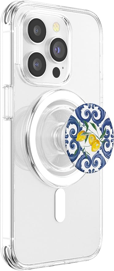 Mediterranean tilessummerlemonsbaroque PopSockets Adhesive PopGrip