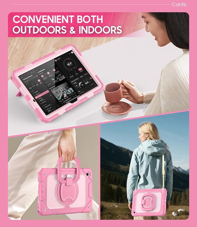 Cantis Case for Samsung Galaxy Tab A11 Plus 11'' 2026 (SM-X230/X236/X238) | Shockproof Case for Tab A11+ with Screen Protector/Rotating Stand/Pen Holder/Shoulder Strap Black