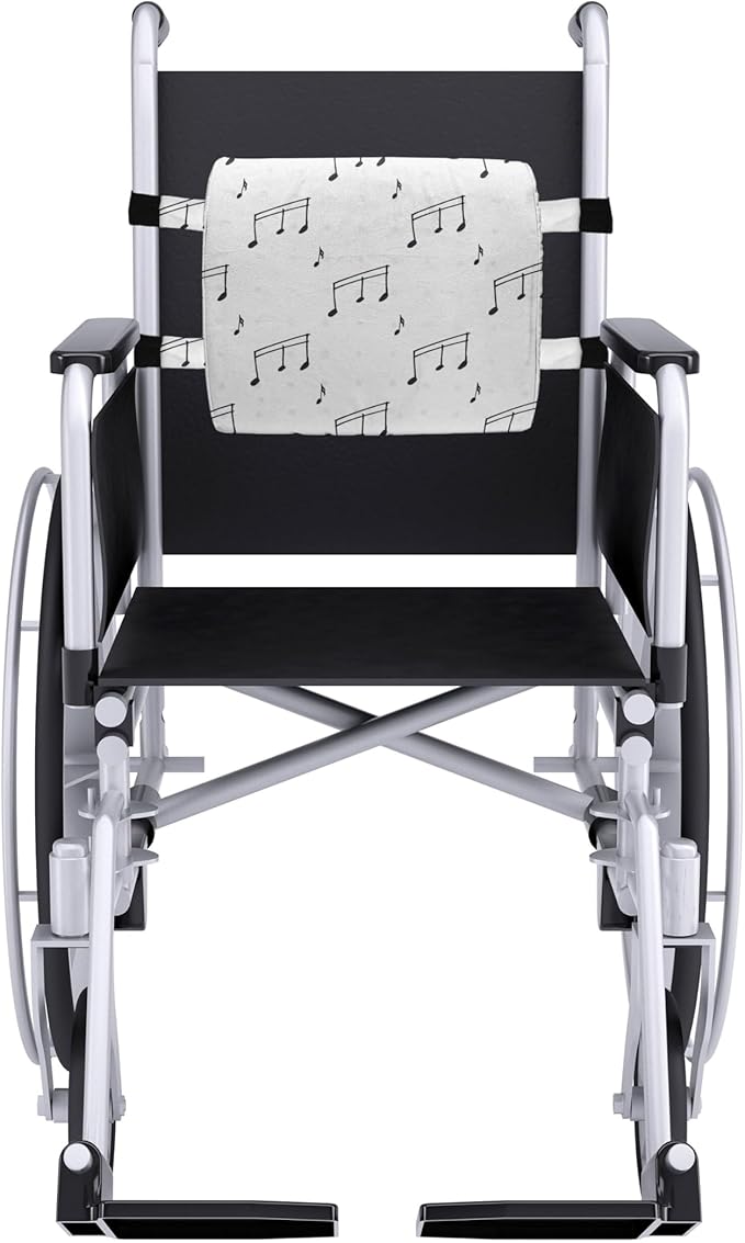 Ambesonne Music Lumbar Back Support Pillow, Musical Notes Theme Melody Sonata Singing Song Clef Tunes Hand Drawn Style Pattern, High Density Foam for Office Chairs Car Seats, 14" x 13", White