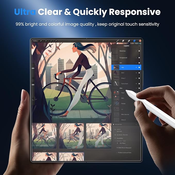 WSKEN Matte Screen Protector for Samsung Galaxy Z Fold 8 Ultra/Z Fold 7 | Anti-Glare Anti-Fingerprint Smooth as Silk Inside Flexible TPU Film + Front Tempered Glass With Auto Fit Case 2 Pack
