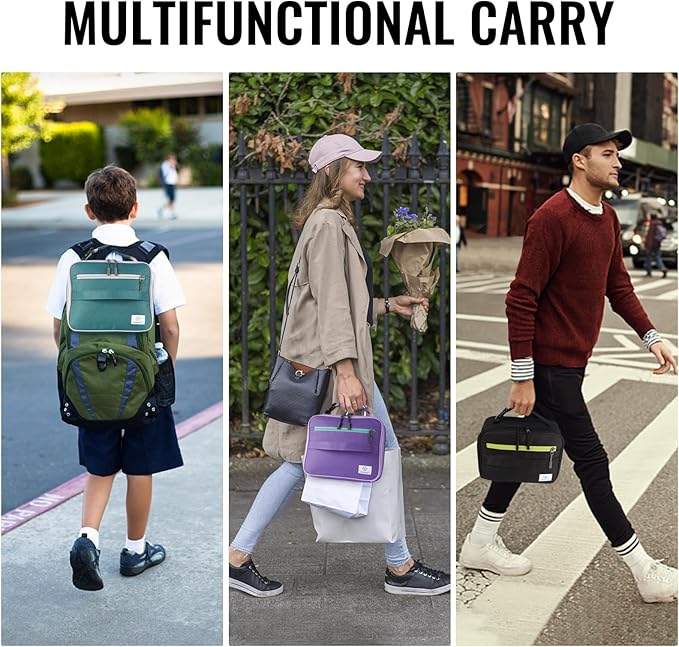 Genteen Lunch Box Kids, Insulated Lunch Bag Kids Boys Girls Back to School, Soft Lunch Box for Men Reusable Lunchbox for Office,Outdoor,School (Black)