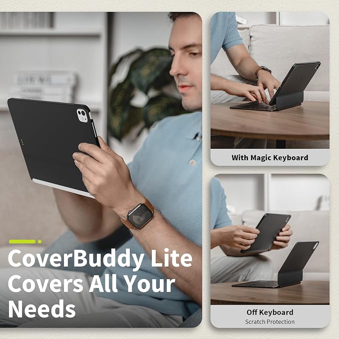 SwitchEasy CoverBuddy Lite for 2024 iPad Pro 11 - iPad Pro Case Compatible with Magic Keyboard for iPad Pro (M4) - White
