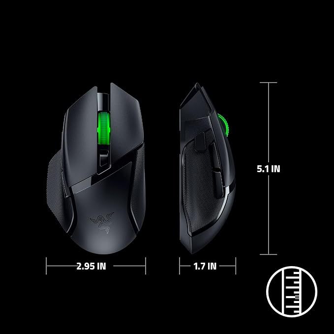 Razer Basilisk V3 X HyperSpeed Gaming Mouse - Optical - Wireless - Bluetooth/Radio Frequency - 2.40 GHz - Black - USB - 18000 dpi - 7 Button(s) - 7 Programmable Button(s) - Right-handed - 1 x AA Batte